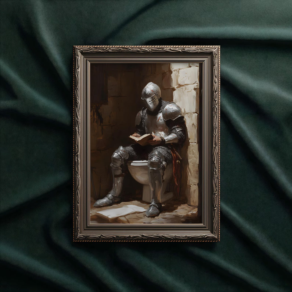 Die gerüstete Badezimmerpause Kunstdruck von Varemora