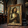 Jeanne d’Arc im Licht der Kathedrale als gerahmtes Wohnbeispiel; Rahmen nicht enthalten