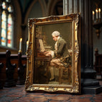 Mozart am Klavier als gerahmtes Wohnbeispiel; Rahmen nicht enthalten