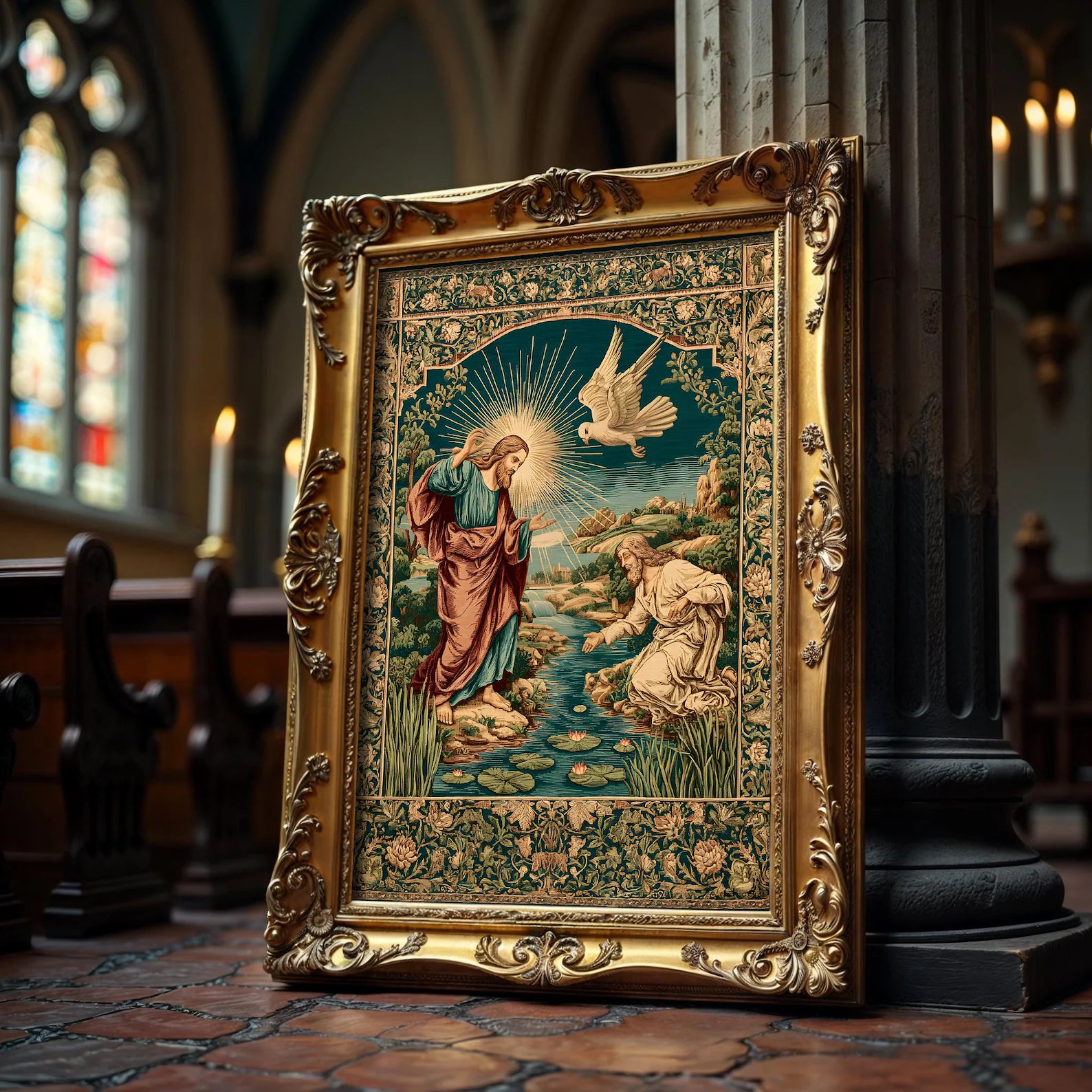Die Taufe Christi als gerahmtes Wohnbeispiel; Rahmen nicht enthalten