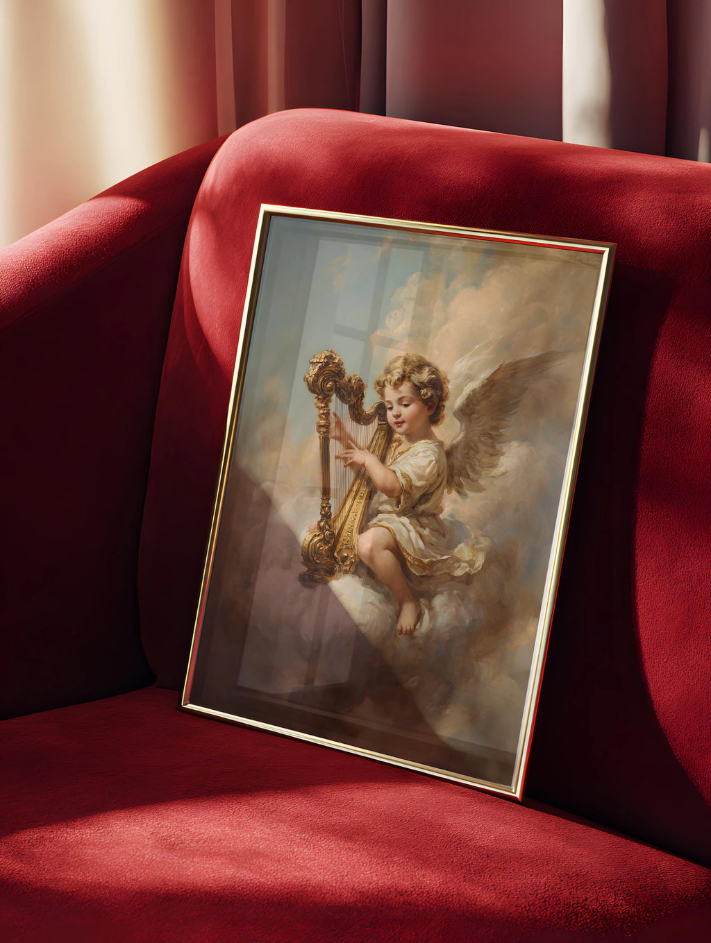 Renaissance-Cherub als gerahmtes Wohnbeispiel; Rahmen nicht enthalten