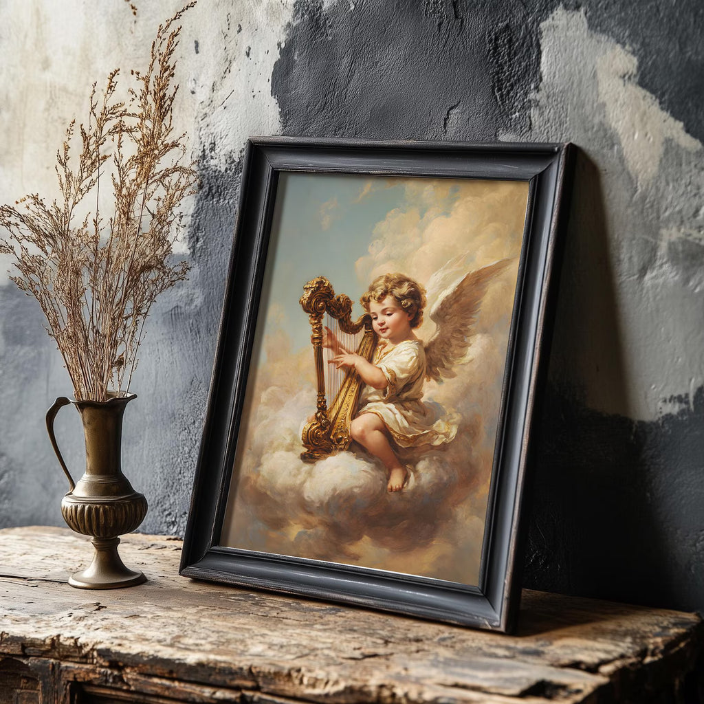 Renaissance-Cherub als gerahmtes Wohnbeispiel; Rahmen nicht enthalten