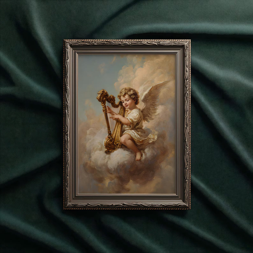 Renaissance-Cherub als gerahmtes Wohnbeispiel; Rahmen nicht enthalten
