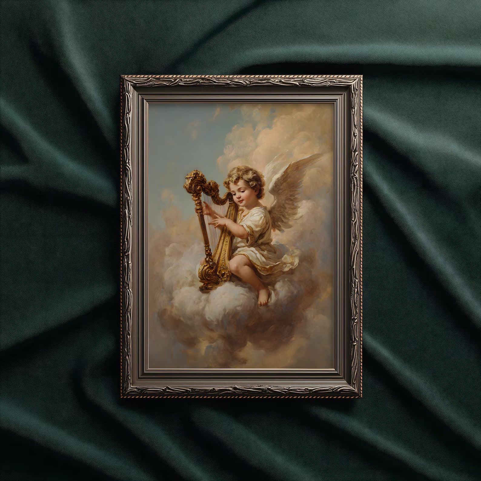 Renaissance-Cherub als gerahmtes Wohnbeispiel; Rahmen nicht enthalten