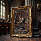 Jeanne d’Arc kniend im Gebet als gerahmtes Wohnbeispiel; Rahmen nicht enthalten