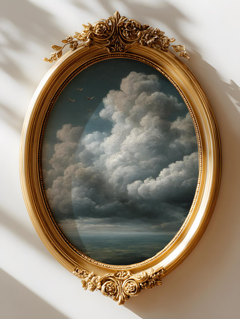 Wolken über stiller Landschaft Kunstdruck von Varemora