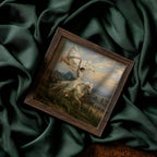Joan of Arc — Patron Saint art print shown in a styled frame mockup; frame not included