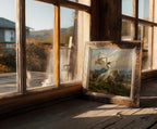 Joan of Arc — Patron Saint art print shown in a styled frame mockup; frame not included