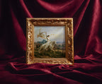 Joan of Arc — Patron Saint art print shown in a styled frame mockup; frame not included