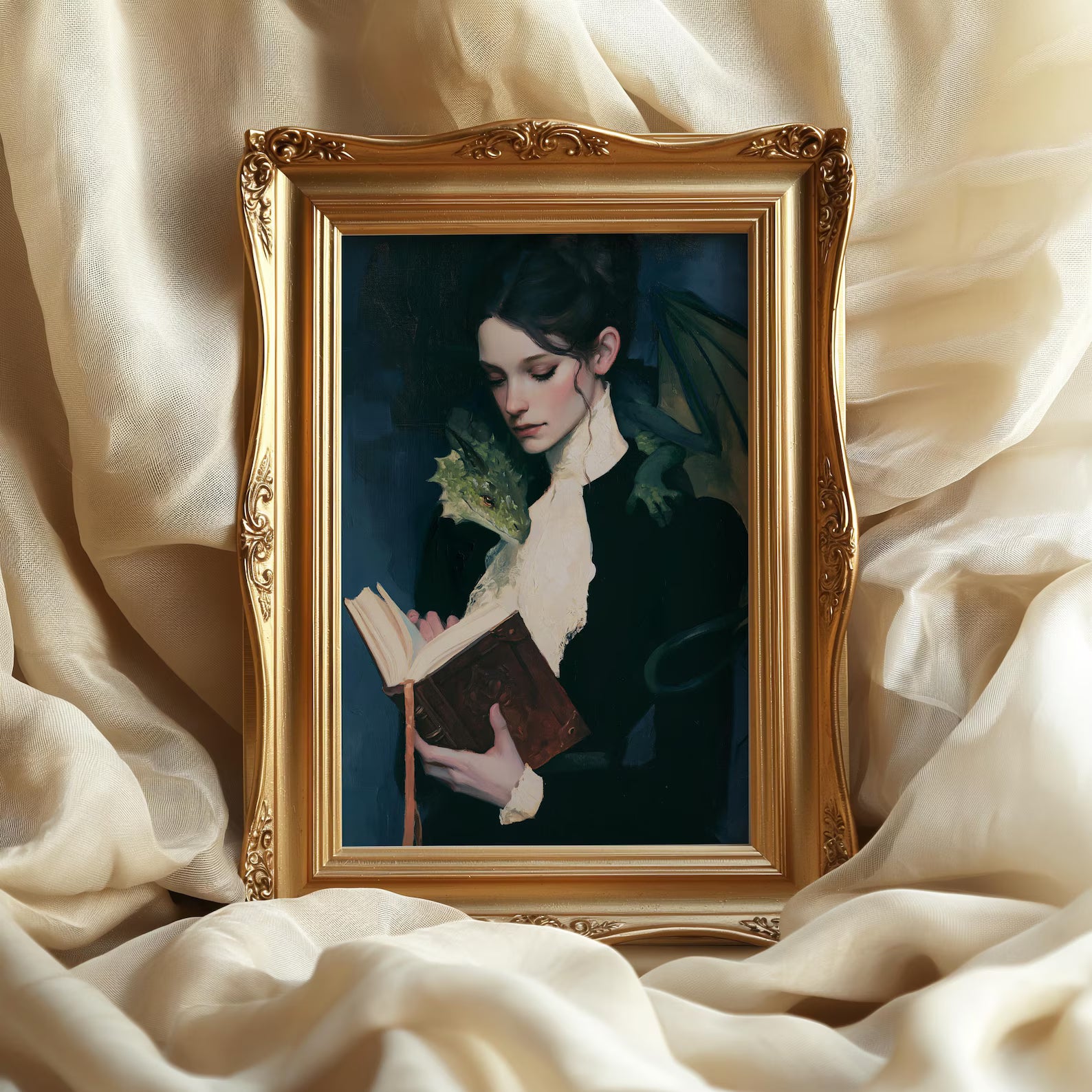 The Reader and the Dragon art print by Varemora